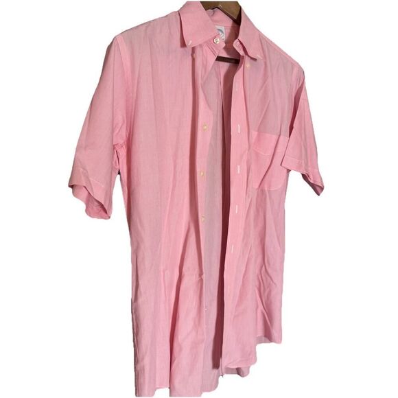Brooks Brothers Button Up Shirt White Pink Original Polo 346 14.5 Spring - Picture 1 of 6